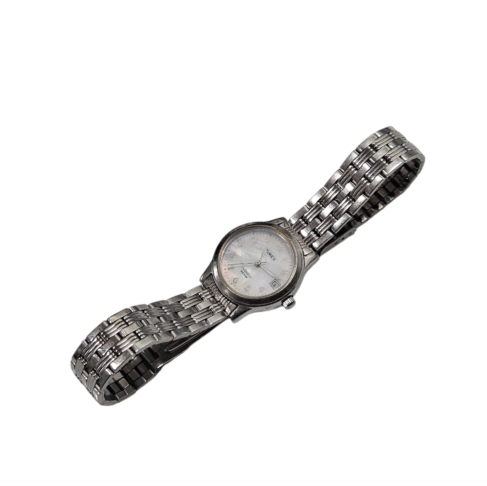 Vintage Timex Indiglo Stainless Steel Ladies Quartz Watch 7.5 inch